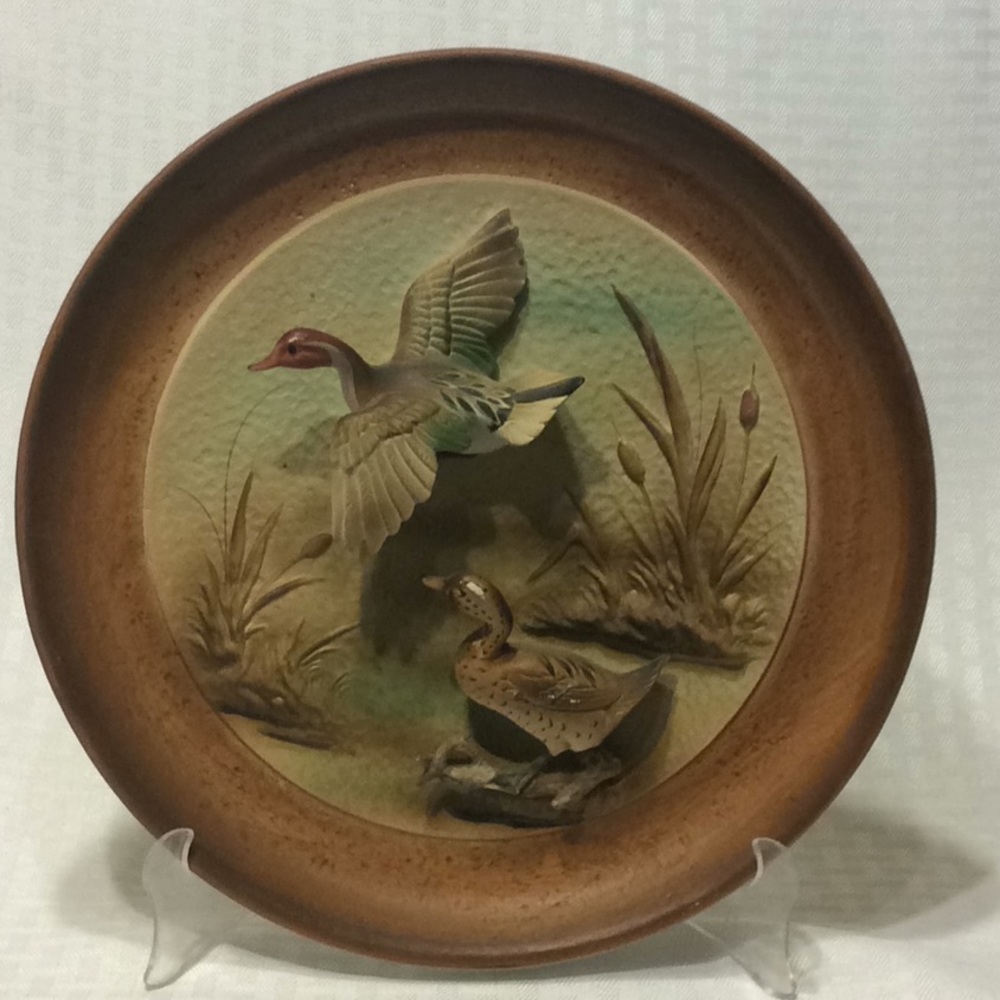 Vintage Hand Painted 1962 3-D Wall Plate.